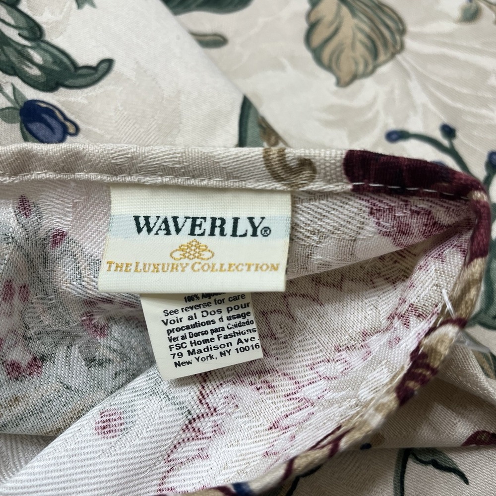 Waverly The Luxury Collection Vintage 2 Curtain Panels 1 Valance 100% Cotton